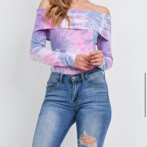 LAST ONE: Tie dye off shoulder bodysuit - Picture 5 of 6